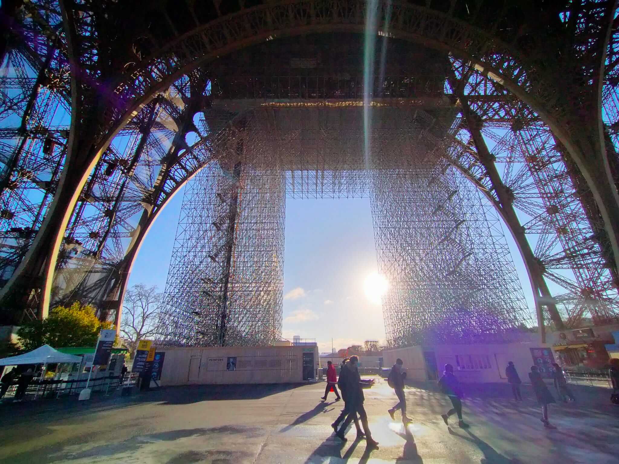 Eiffel tower at the bottom