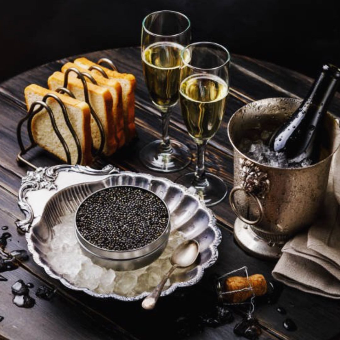 champagne and caviar